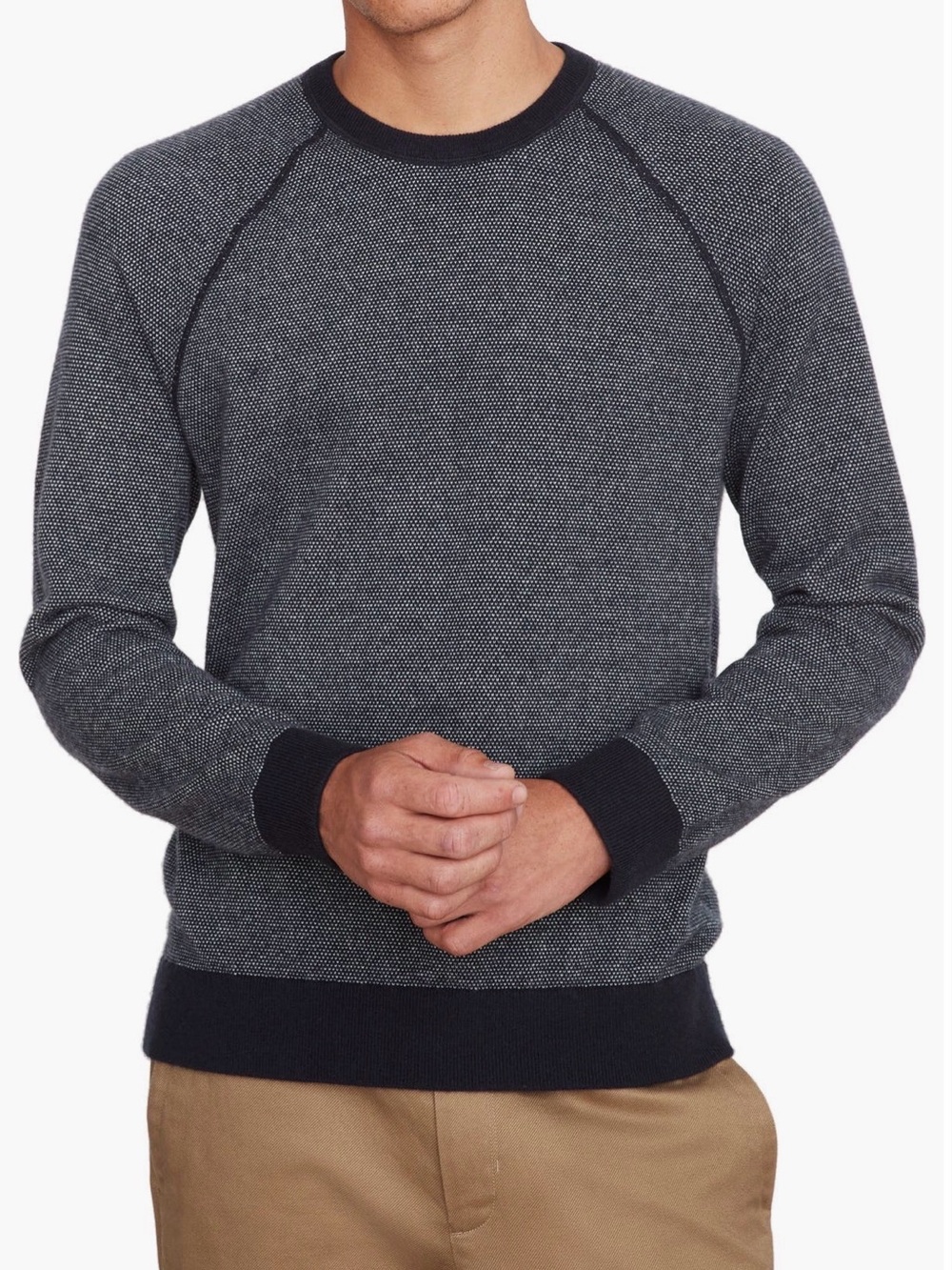 Vince Birdseye Crewneck Neck Pullover Sweater Wool Cashmere Blend Men's XL